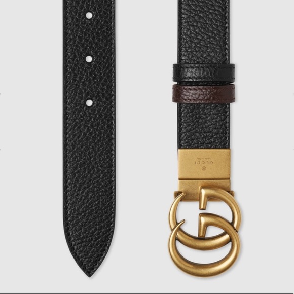Authentic Black/Brown Reversible Gucci Belt
